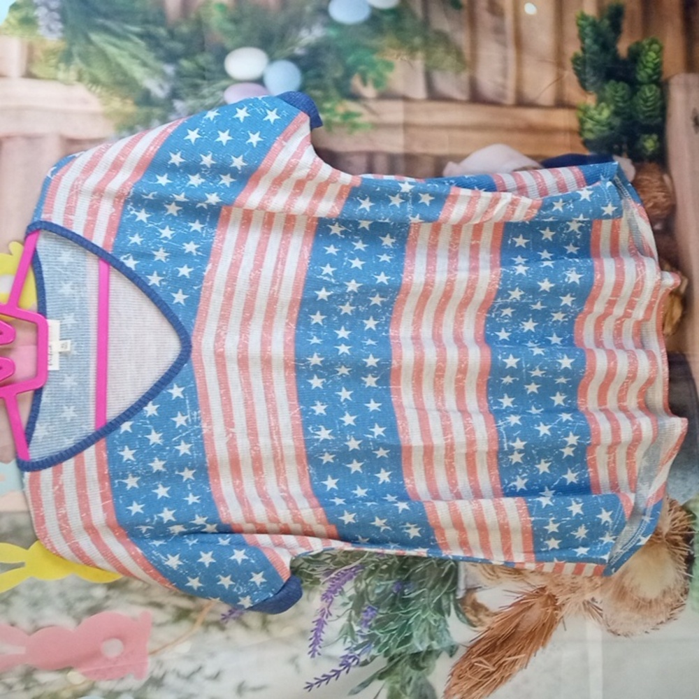 👕 Perfect Peach American Flag Waffle Shirt